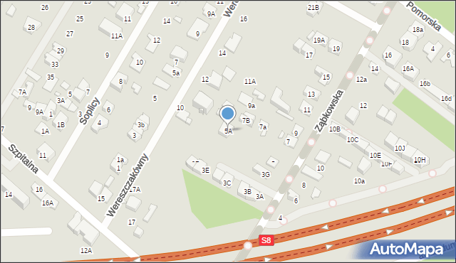 Marki, Ząbkowska, 5A, mapa Marki