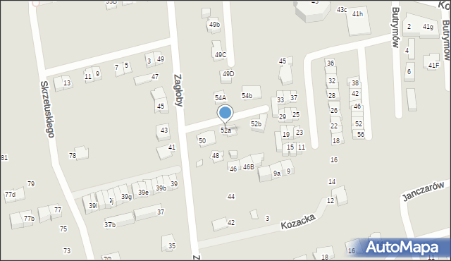 Marki, Zagłoby Jana Onufrego, 52a, mapa Marki
