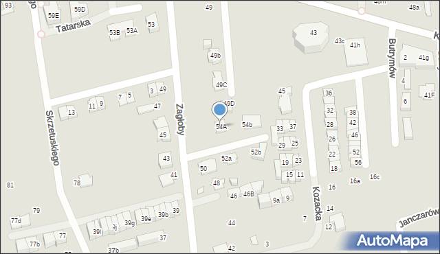 Marki, Zagłoby Jana Onufrego, 54A, mapa Marki