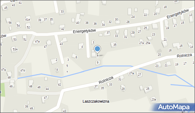 Meszna, Zacisze, 7, mapa Meszna
