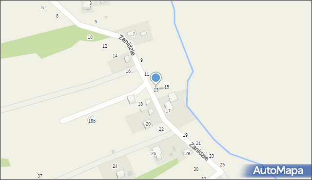 Michałowice, Zanidzie, 13, mapa Michałowice