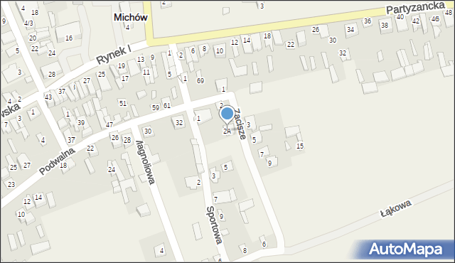 Michów, Zacisze, 2A, mapa Michów