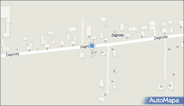 Miechów, Zagrody, 22, mapa Miechów