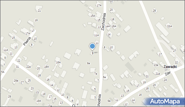 Międzyrzec Podlaski, Zachodnia, 9, mapa Międzyrzec Podlaski