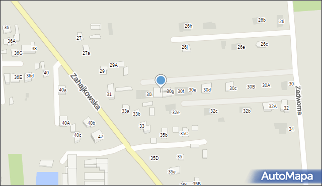 Międzyrzec Podlaski, Zadworna, 30h, mapa Międzyrzec Podlaski