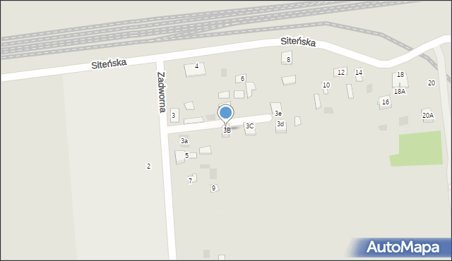 Międzyrzec Podlaski, Zadworna, 3B, mapa Międzyrzec Podlaski