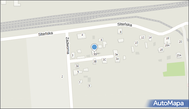 Międzyrzec Podlaski, Zadworna, 3G, mapa Międzyrzec Podlaski
