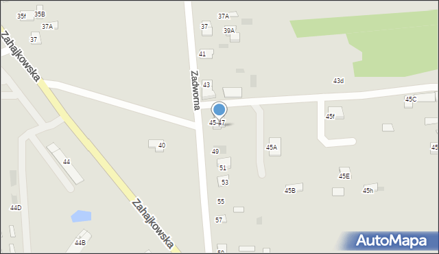 Międzyrzec Podlaski, Zadworna, 47, mapa Międzyrzec Podlaski