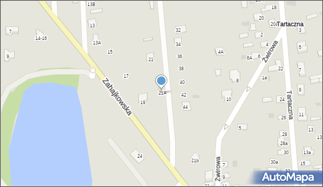 Międzyrzec Podlaski, Zahajkowska, 21A, mapa Międzyrzec Podlaski
