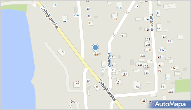 Międzyrzec Podlaski, Zahajkowska, 21b, mapa Międzyrzec Podlaski