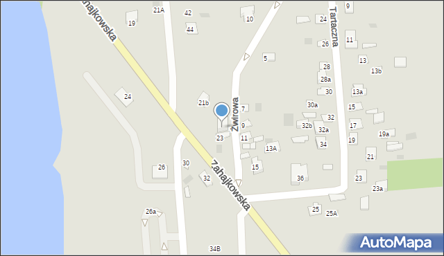 Międzyrzec Podlaski, Zahajkowska, 23A, mapa Międzyrzec Podlaski