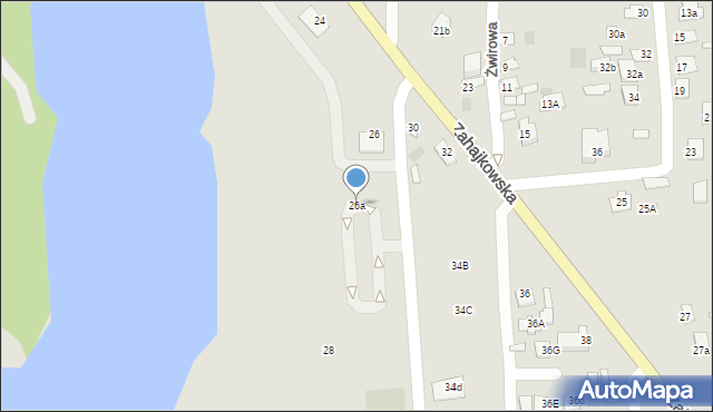 Międzyrzec Podlaski, Zahajkowska, 26a, mapa Międzyrzec Podlaski