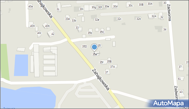 Międzyrzec Podlaski, Zahajkowska, 35e, mapa Międzyrzec Podlaski