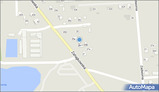 Międzyrzec Podlaski, Zahajkowska, 35f, mapa Międzyrzec Podlaski