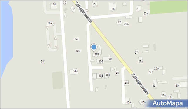 Międzyrzec Podlaski, Zahajkowska, 36C, mapa Międzyrzec Podlaski