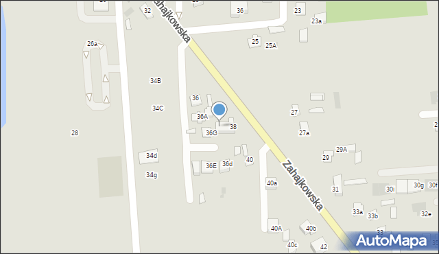 Międzyrzec Podlaski, Zahajkowska, 38a, mapa Międzyrzec Podlaski