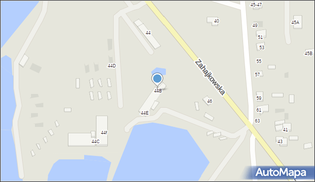 Międzyrzec Podlaski, Zahajkowska, 44B, mapa Międzyrzec Podlaski
