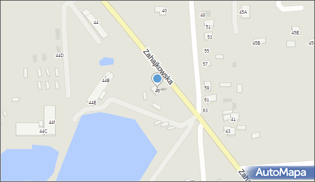 Międzyrzec Podlaski, Zahajkowska, 46, mapa Międzyrzec Podlaski