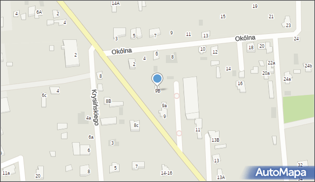 Międzyrzec Podlaski, Zahajkowska, 9B, mapa Międzyrzec Podlaski