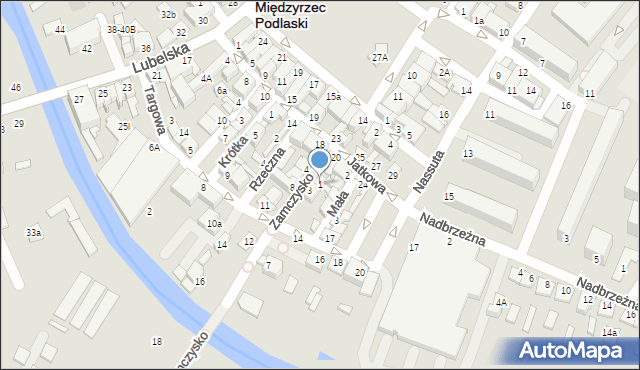 Międzyrzec Podlaski, Zamczysko, 1, mapa Międzyrzec Podlaski