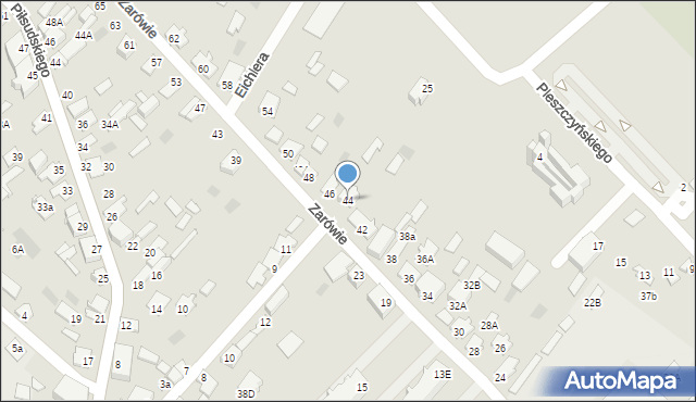 Międzyrzec Podlaski, Zarówie, 44, mapa Międzyrzec Podlaski