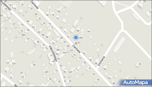 Międzyrzec Podlaski, Zarówie, 66, mapa Międzyrzec Podlaski