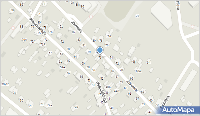 Międzyrzec Podlaski, Zarówie, 73, mapa Międzyrzec Podlaski