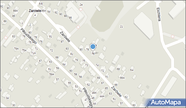 Międzyrzec Podlaski, Zarówie, 76, mapa Międzyrzec Podlaski
