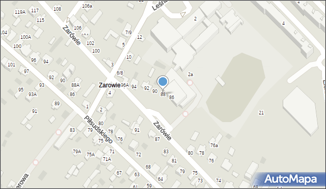 Międzyrzec Podlaski, Zarówie, 88, mapa Międzyrzec Podlaski