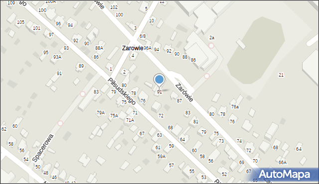 Międzyrzec Podlaski, Zarówie, 91, mapa Międzyrzec Podlaski