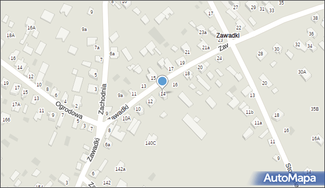 Międzyrzec Podlaski, Zawadki, 14, mapa Międzyrzec Podlaski