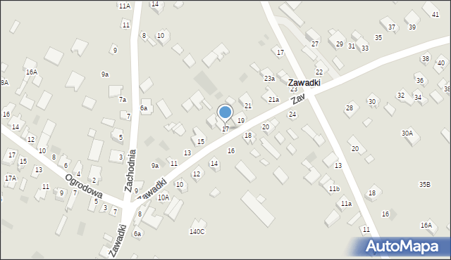Międzyrzec Podlaski, Zawadki, 17, mapa Międzyrzec Podlaski