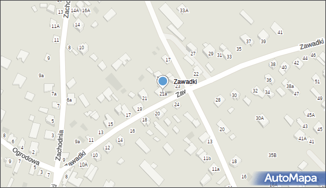 Międzyrzec Podlaski, Zawadki, 21a, mapa Międzyrzec Podlaski