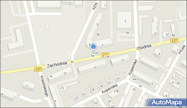 Międzyrzecz, Zachodnia, 13b, mapa Międzyrzecz