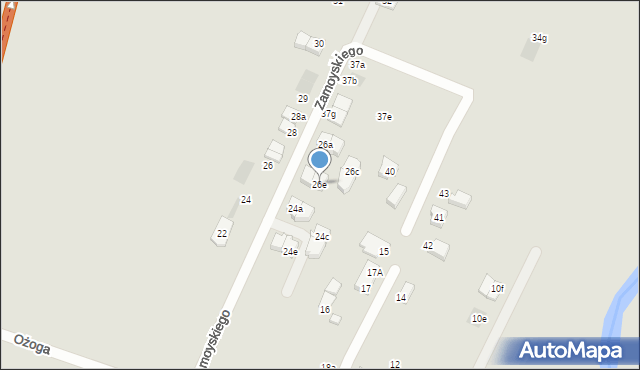 Międzyrzecz, Zamoyskiego Jana, hetm., 26e, mapa Międzyrzecz