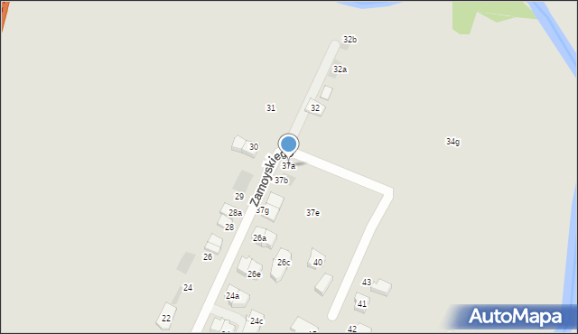 Międzyrzecz, Zamoyskiego Jana, hetm., 37a, mapa Międzyrzecz