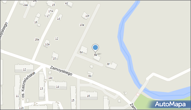 Międzyrzecz, Zamoyskiego Jana, hetm., 6e, mapa Międzyrzecz