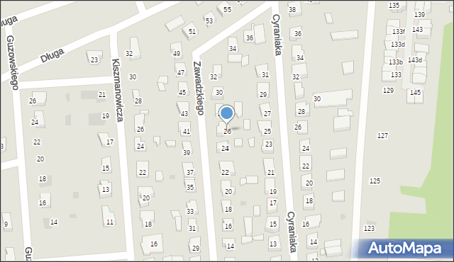 Międzyrzecz, Zawadzkiego-Zośki Tadeusza, 26, mapa Międzyrzecz