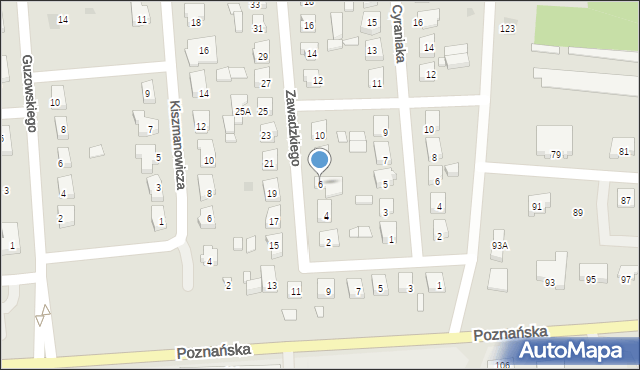 Międzyrzecz, Zawadzkiego-Zośki Tadeusza, 6, mapa Międzyrzecz