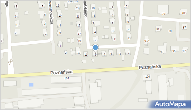 Międzyrzecz, Zawadzkiego-Zośki Tadeusza, 9, mapa Międzyrzecz