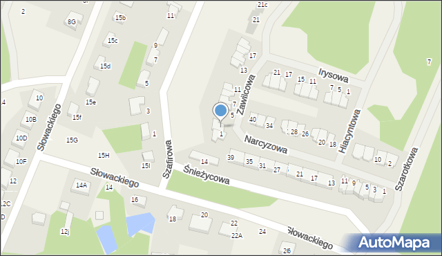 Miękowo, Zawilcowa, 3, mapa Miękowo