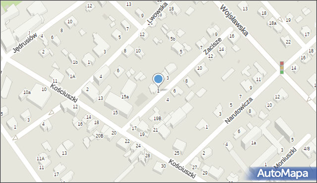 Mielec, Zacisze, 1, mapa Mielca