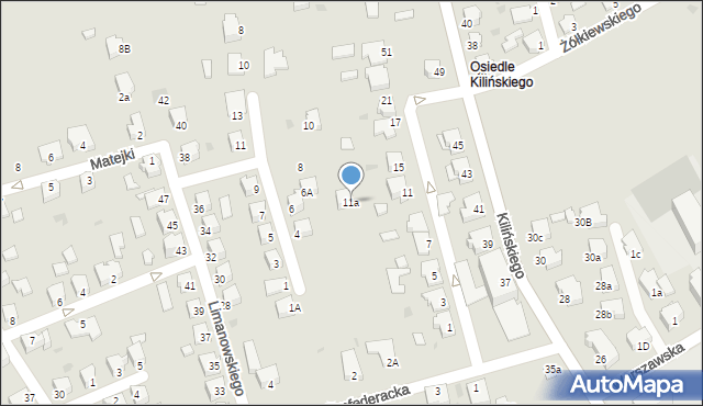 Mielec, Zamoyskiego, 11a, mapa Mielca