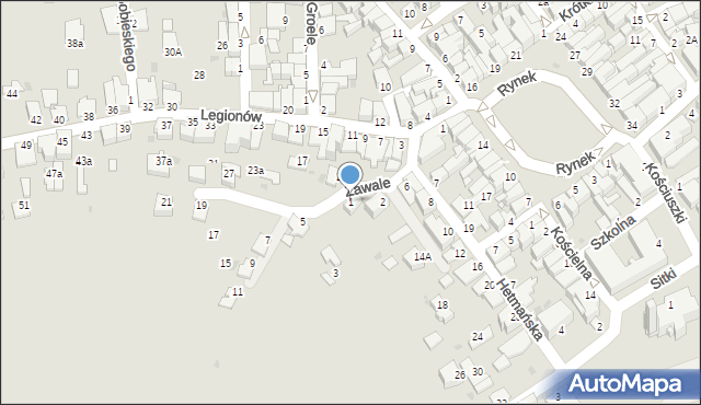 Mielec, Zawale, 1, mapa Mielca