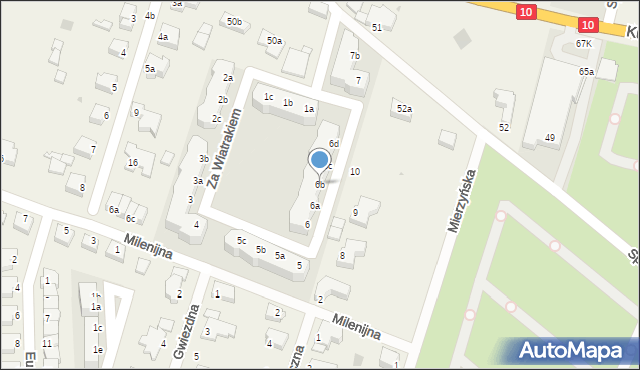 Mierzyn, Za Wiatrakiem, 6b, mapa Mierzyn