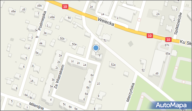 Mierzyn, Za Wiatrakiem, 7a, mapa Mierzyn