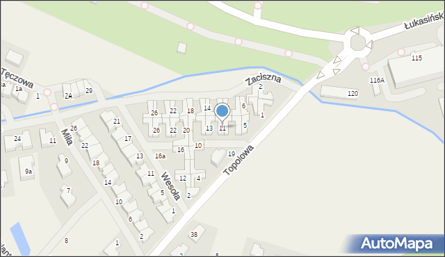 Mierzyn, Zaciszna, 11, mapa Mierzyn