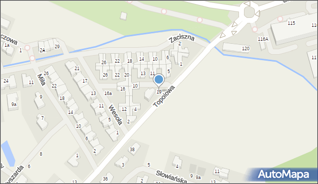 Mierzyn, Zaciszna, 19, mapa Mierzyn