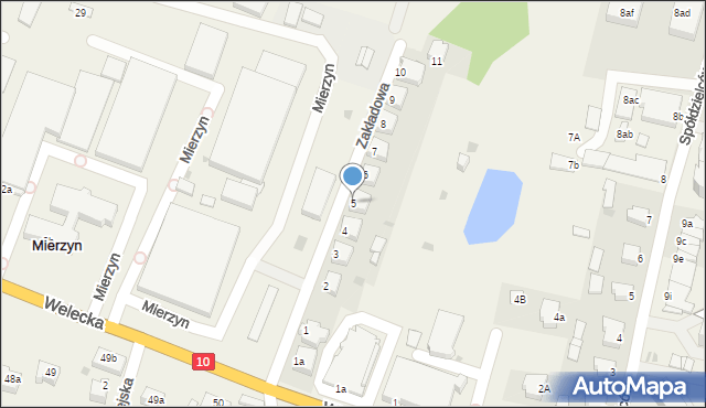 Mierzyn, Zakładowa, 5, mapa Mierzyn