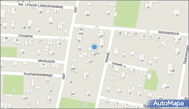 Milanówek, Zachodnia, 24, mapa Milanówek